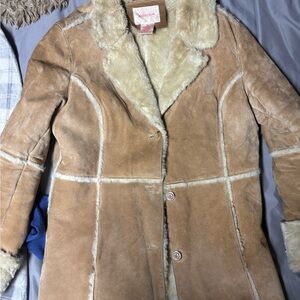 Xhilaration Cream and Tan Leather Jacket